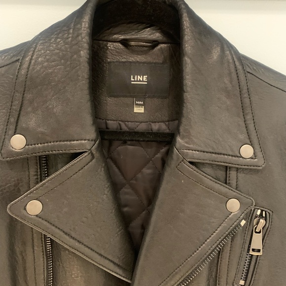 Line leather biker jacket size M - Picture 2 of 2